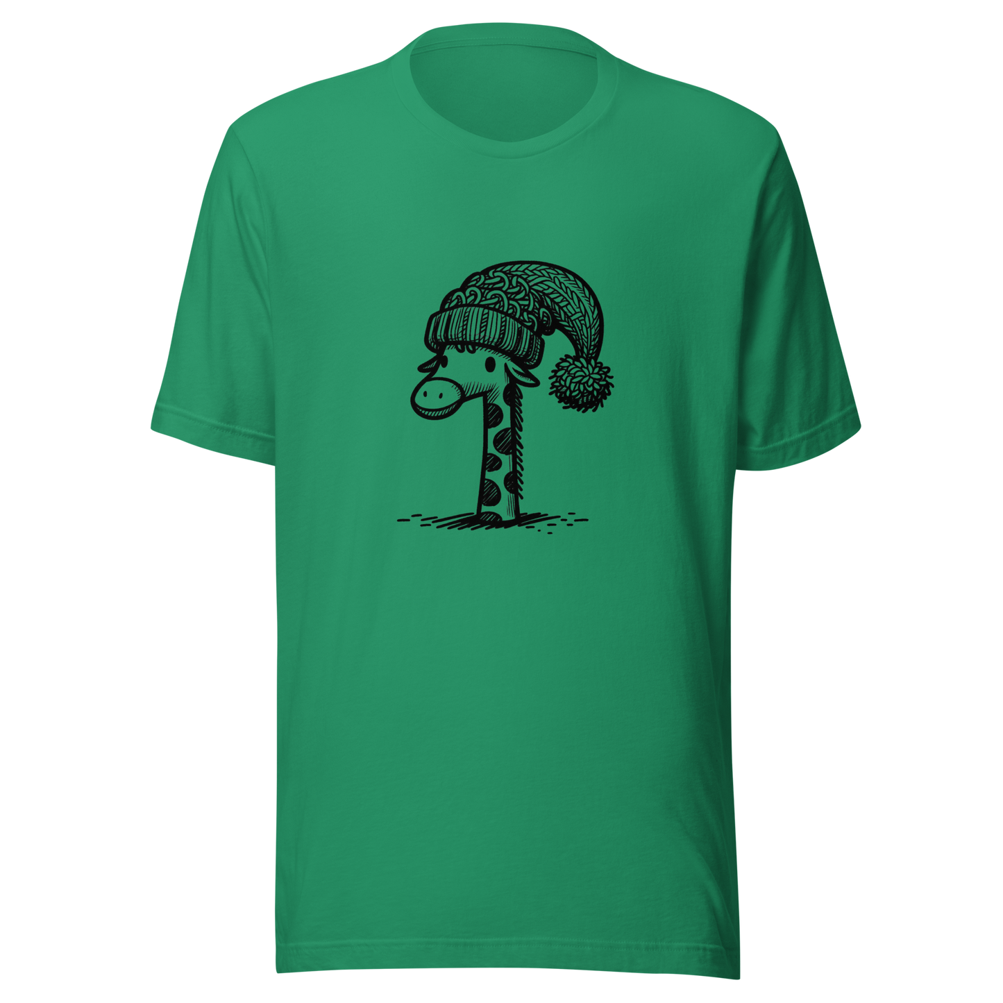 "Giraffe with a Pompom Hat" unisex Graphic Tee