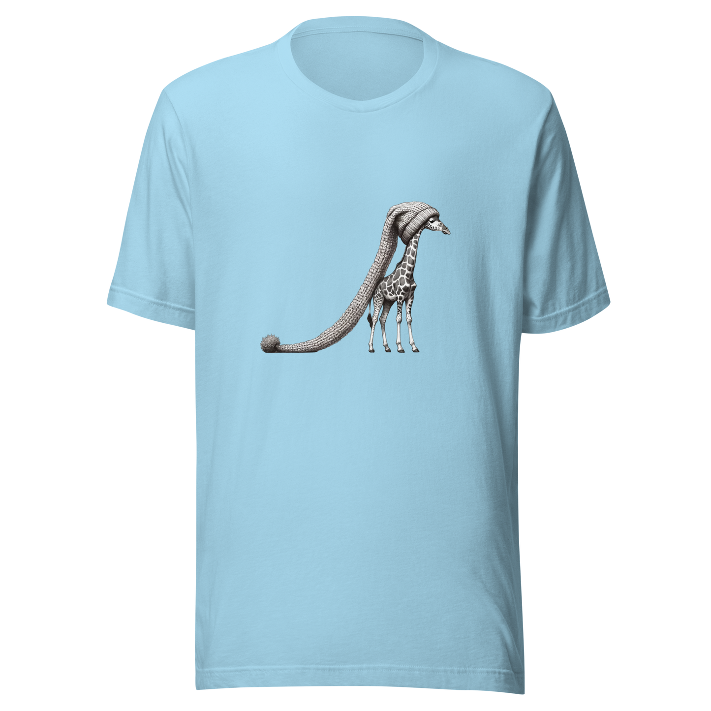"Giraffe in the World's Longest Hat" Whimsical Graphic Unisex T-Shirt