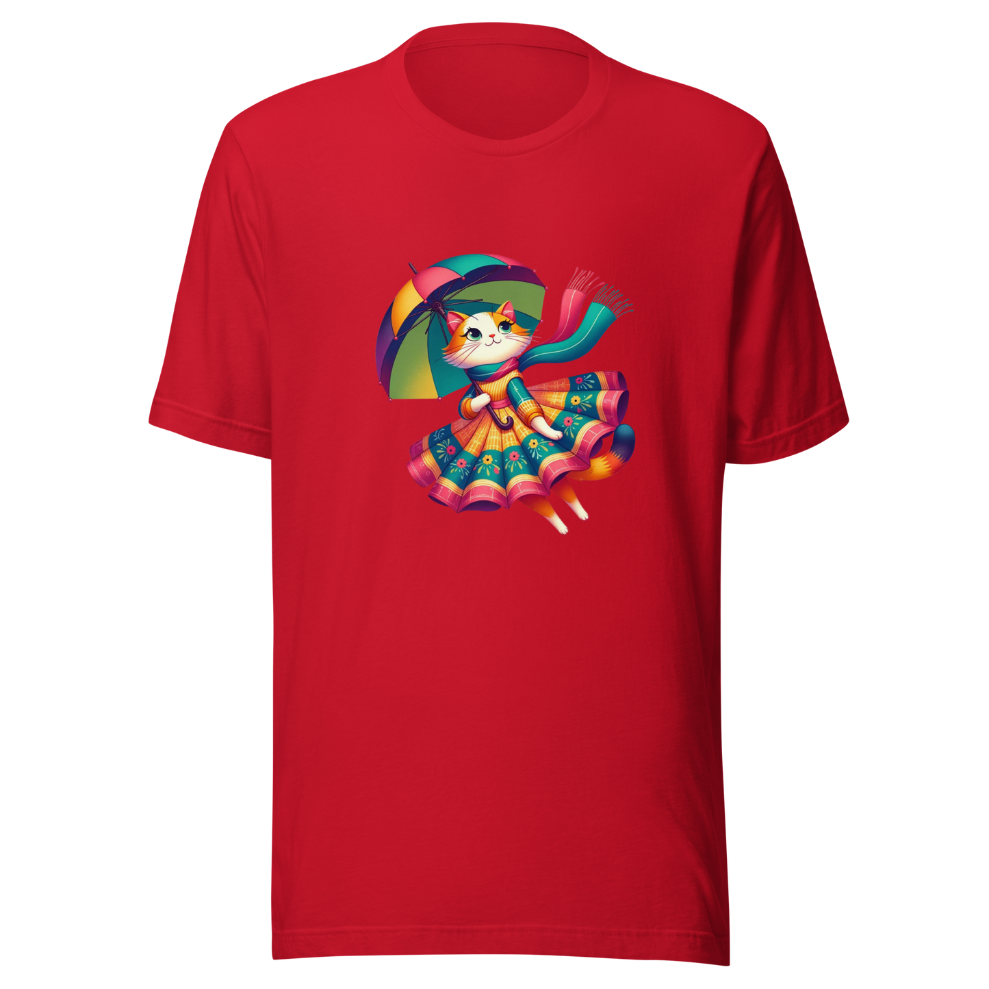 "Rainbow Whiskers: Cat in Tutu with Umbrella" Graphic Unisex T-Shirt