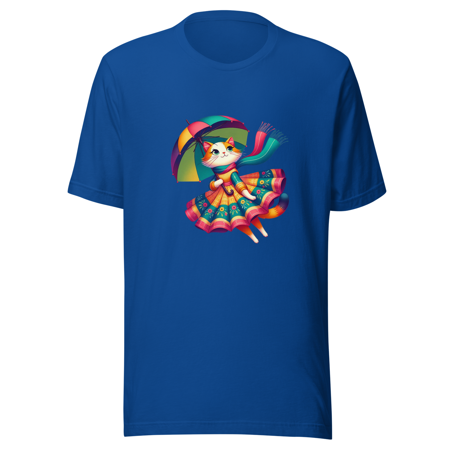"Rainbow Whiskers: Cat in Tutu with Umbrella" Graphic Unisex T-Shirt