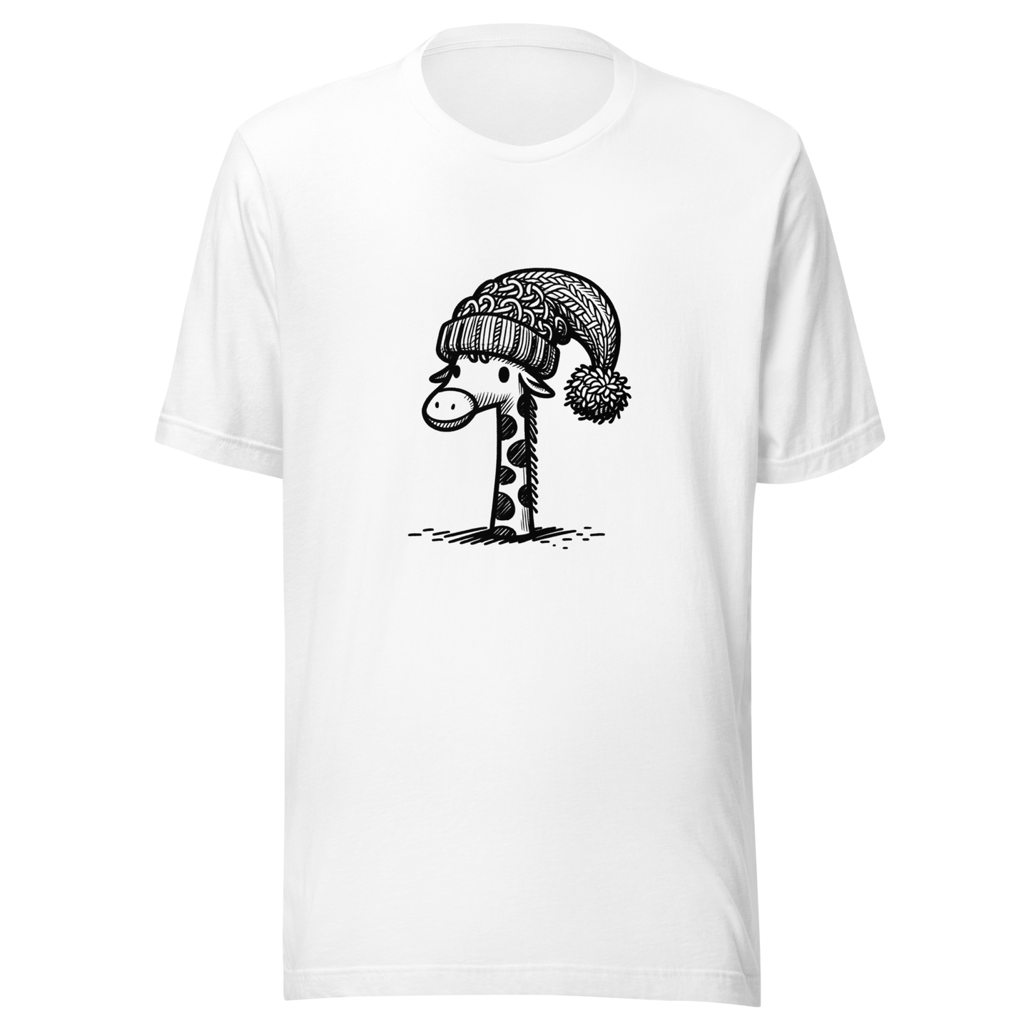 "Giraffe with a Pompom Hat" unisex Graphic Tee