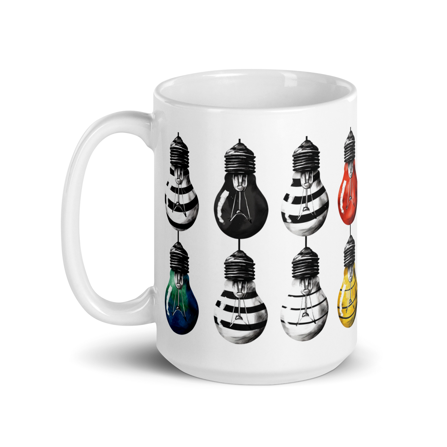 White glossy mug Illuminating Ideas