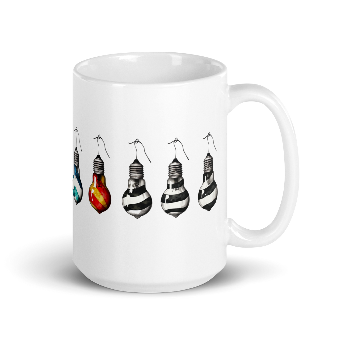 White glossy mug Illuminating Ideas