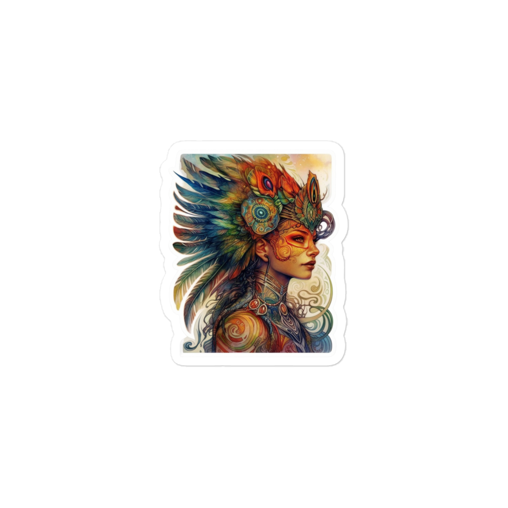 Bubble-free sticker of beautiful woman