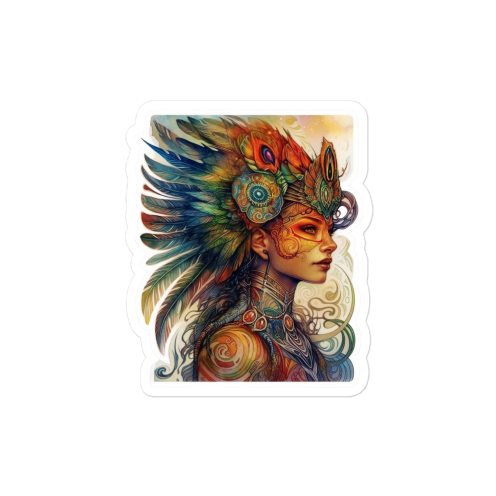 Bubble-free sticker of beautiful woman