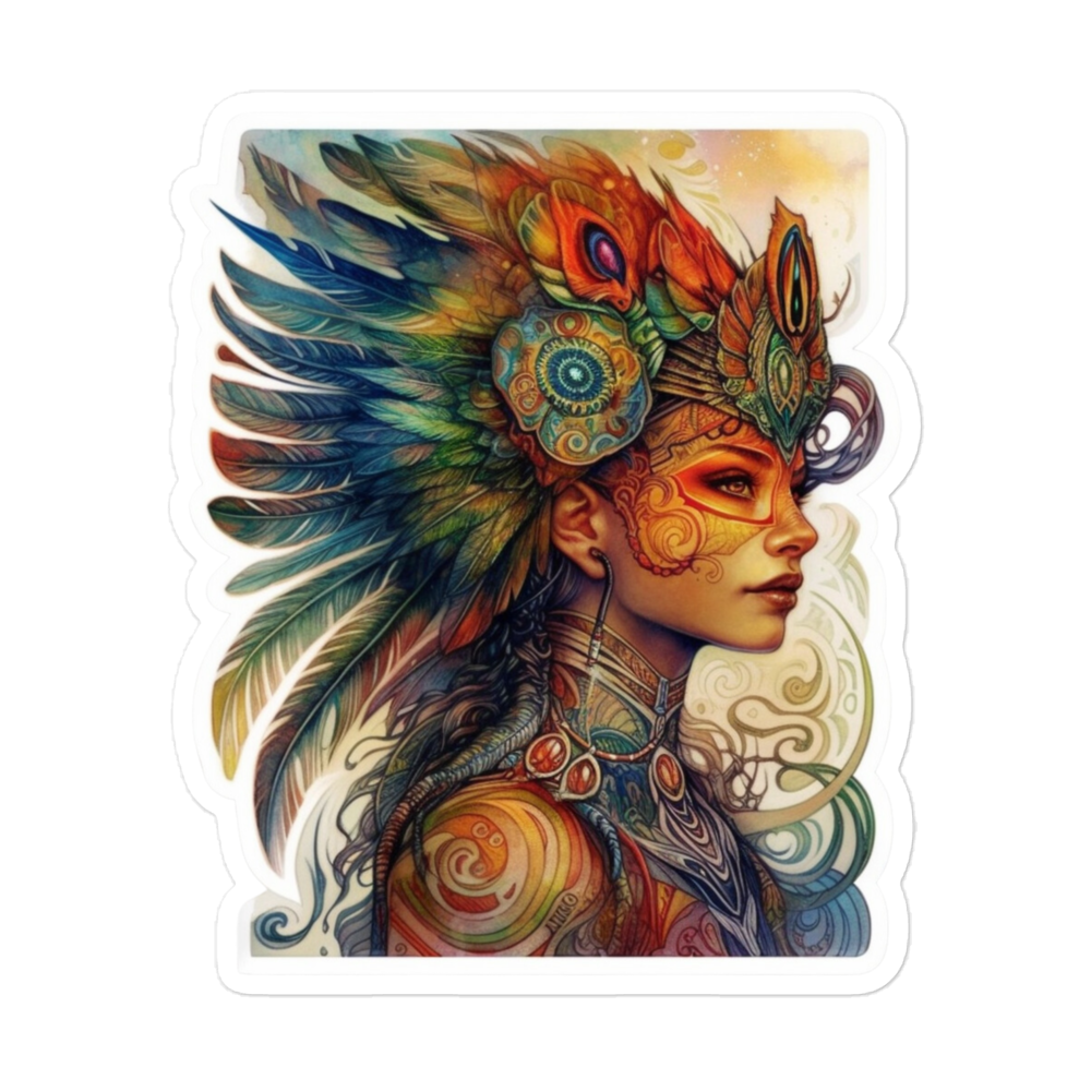 Bubble-free sticker of beautiful woman
