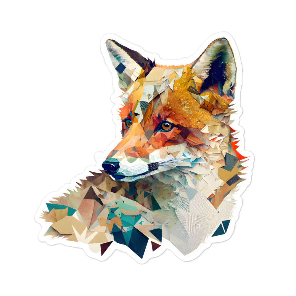 Bubble-free stickers, fox