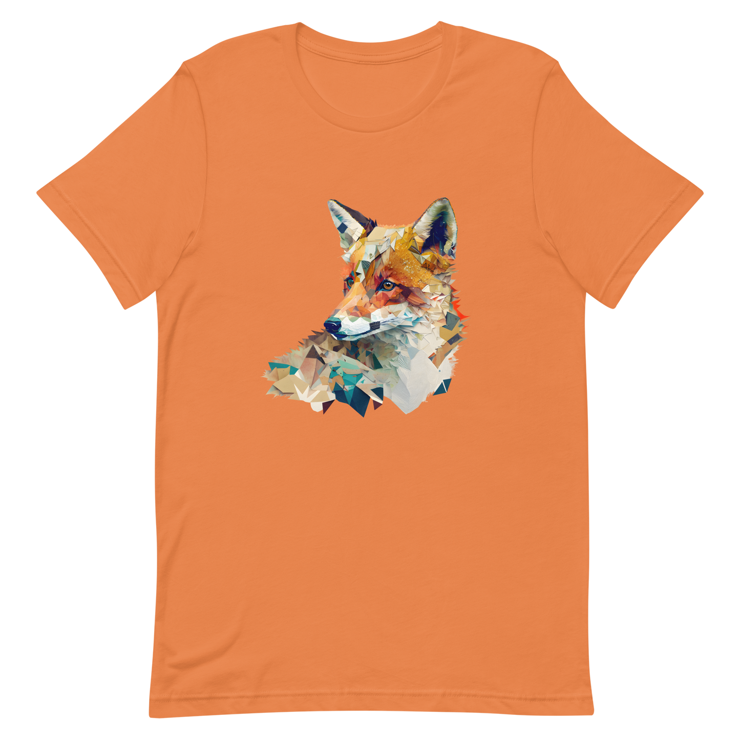Unisex t-shirt with fox in patchwork style
