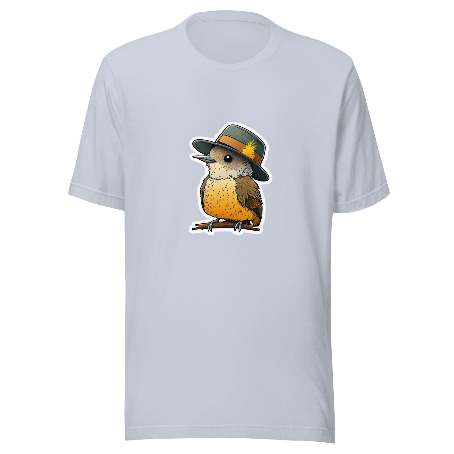 Unisex t-shirt with cute bird in the hat