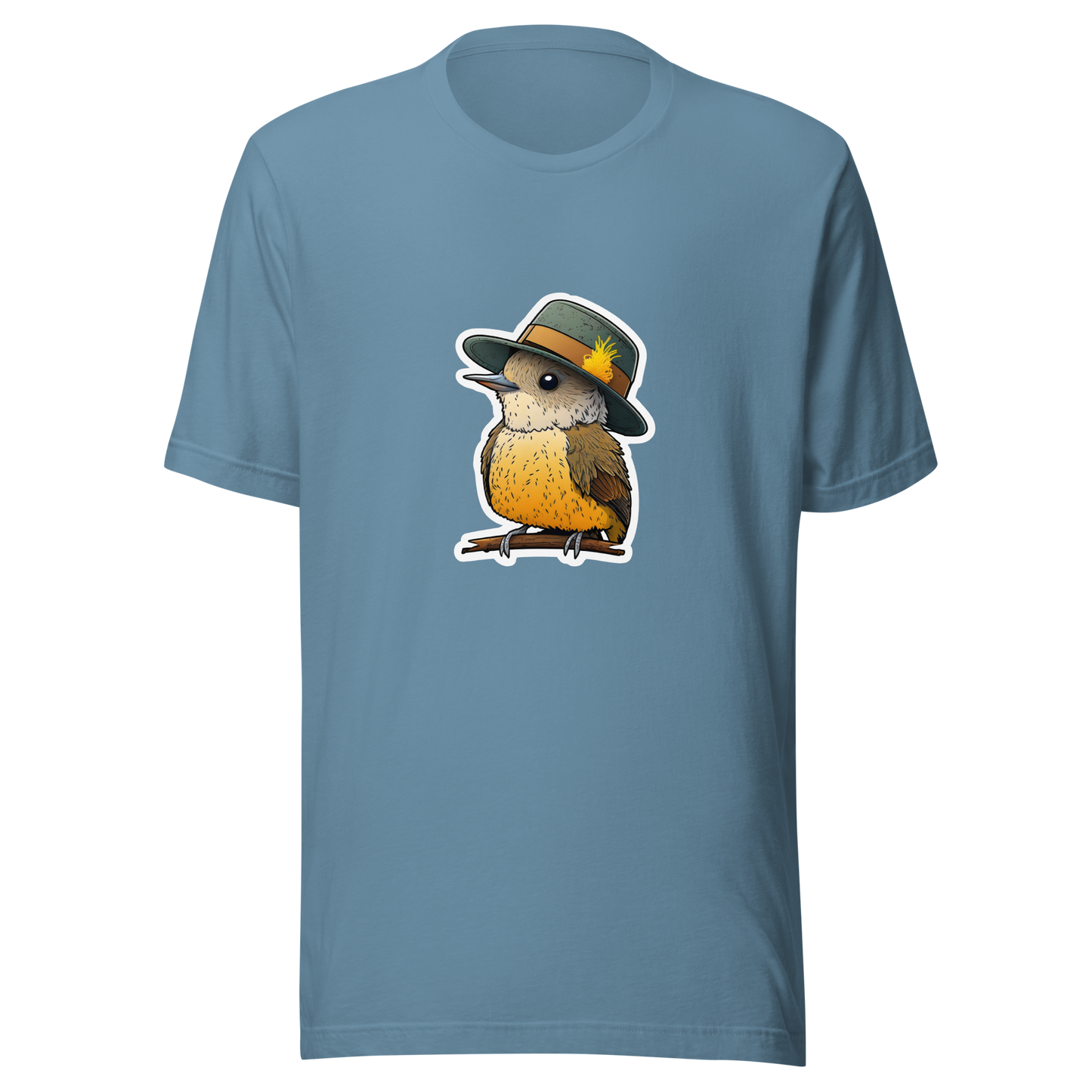 Unisex t-shirt with cute bird in the hat