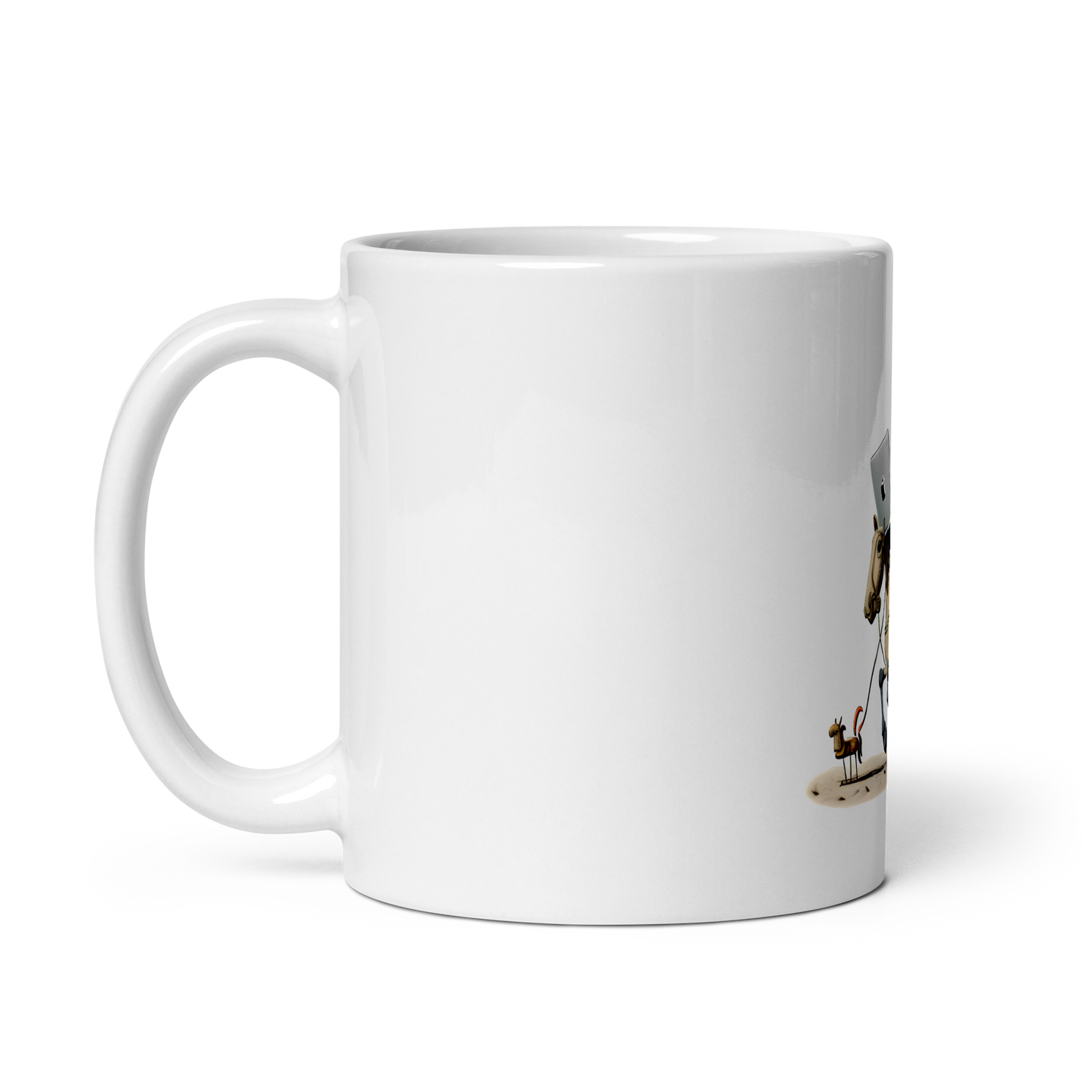White glossy mug with Don Quixote - programmer