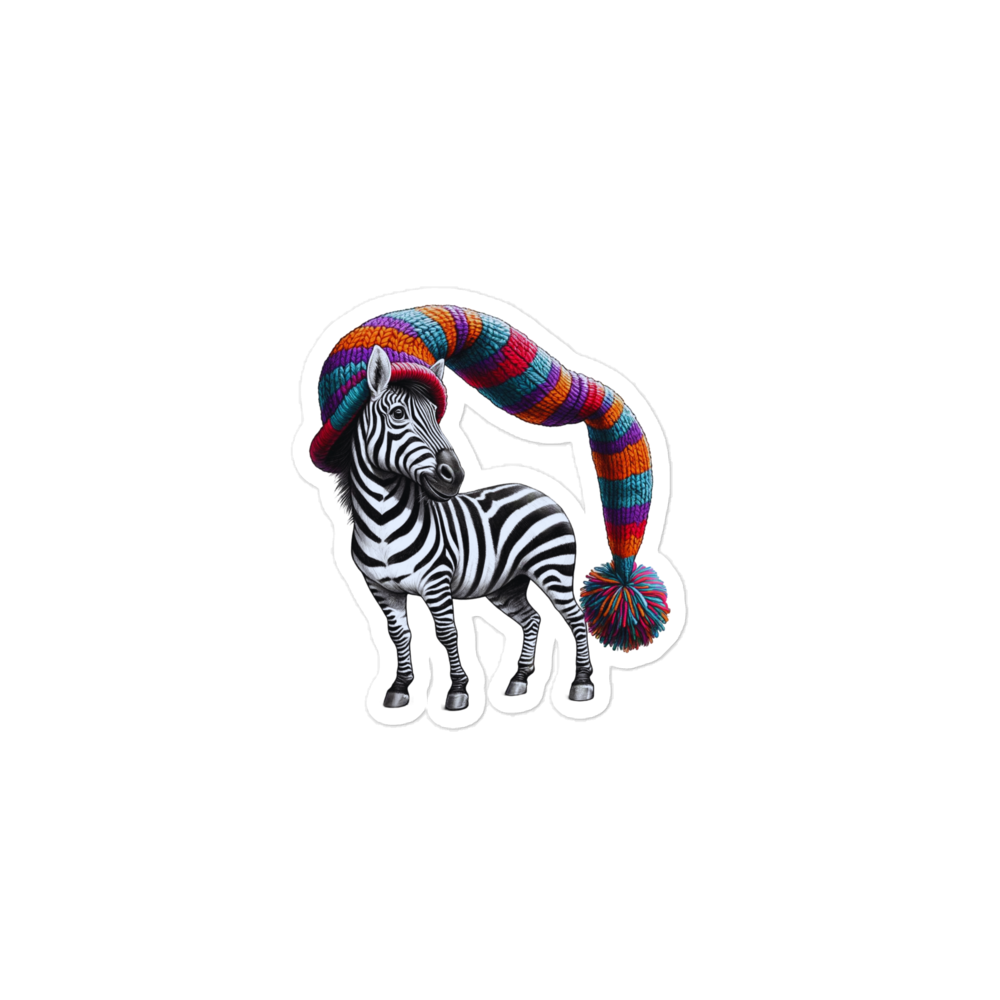 Bubble-free stickers of cute zebra