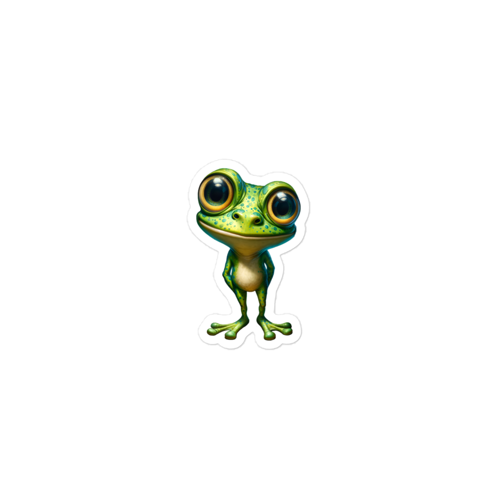 Bubble-free stickers cute frog