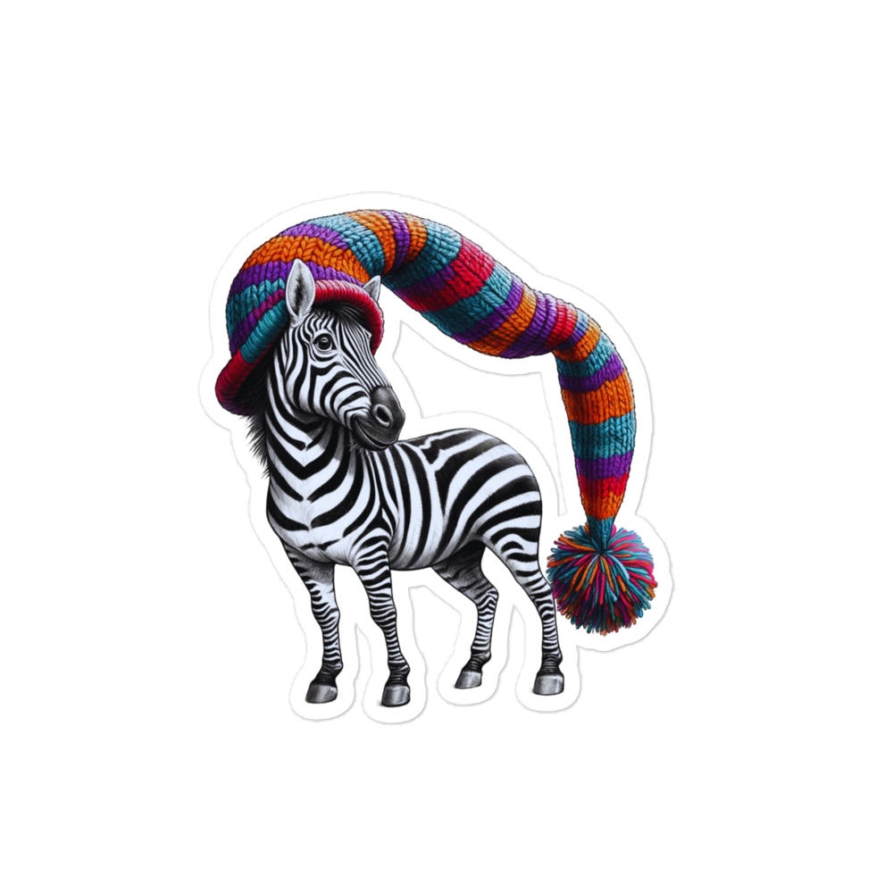 Bubble-free stickers of cute zebra