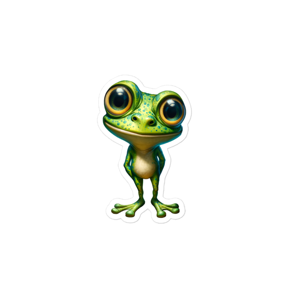 Bubble-free stickers cute frog