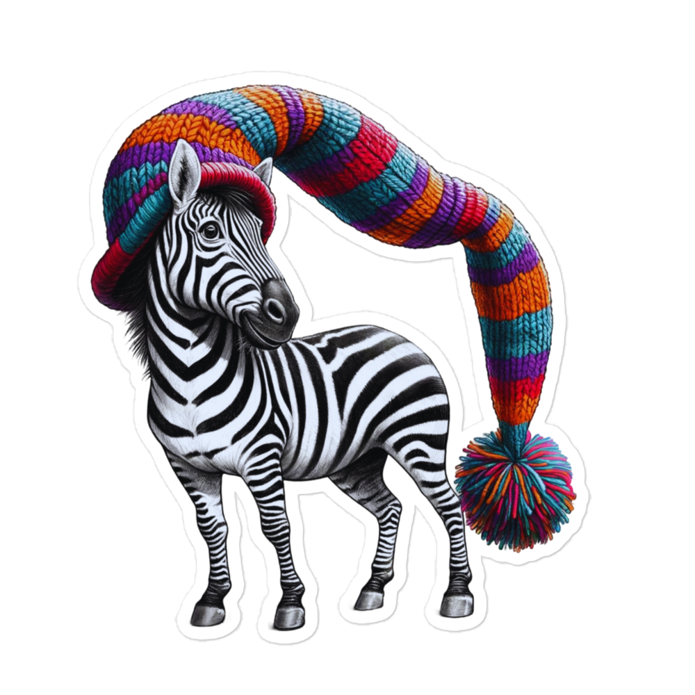 Bubble-free stickers of cute zebra