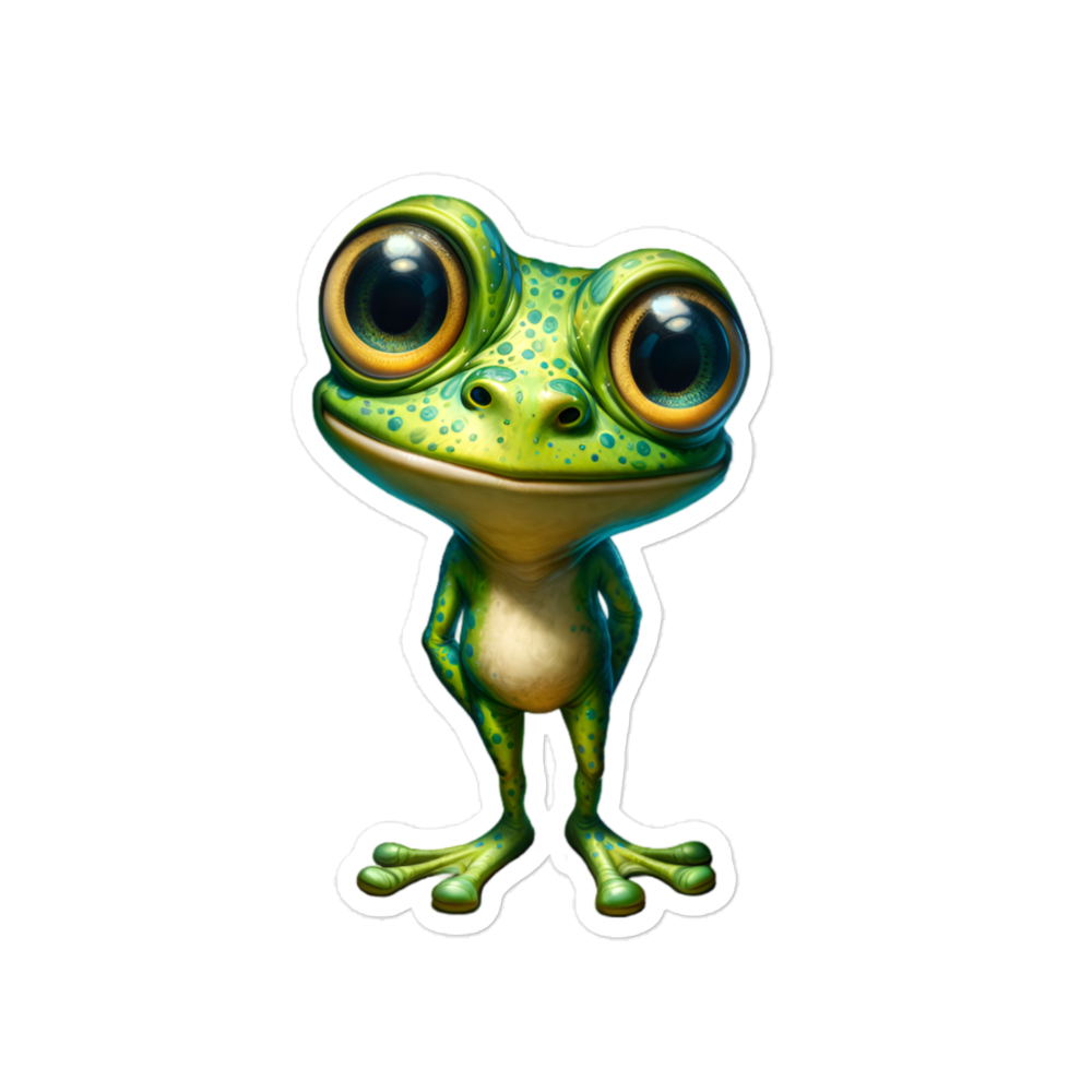 Bubble-free stickers cute frog