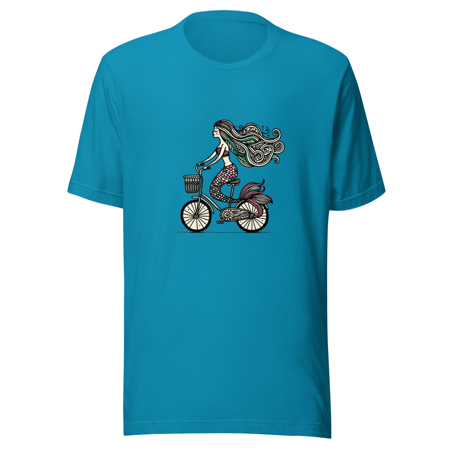 Unisex t-shirt "Mermaid on a bicycle"