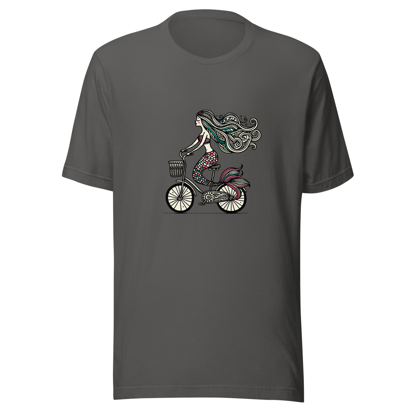 Unisex t-shirt "Mermaid on a bicycle"