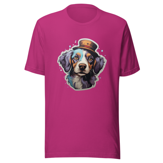 Unisex t-shirt "Top Hat Pooch: Distinguished Dog Portrait"