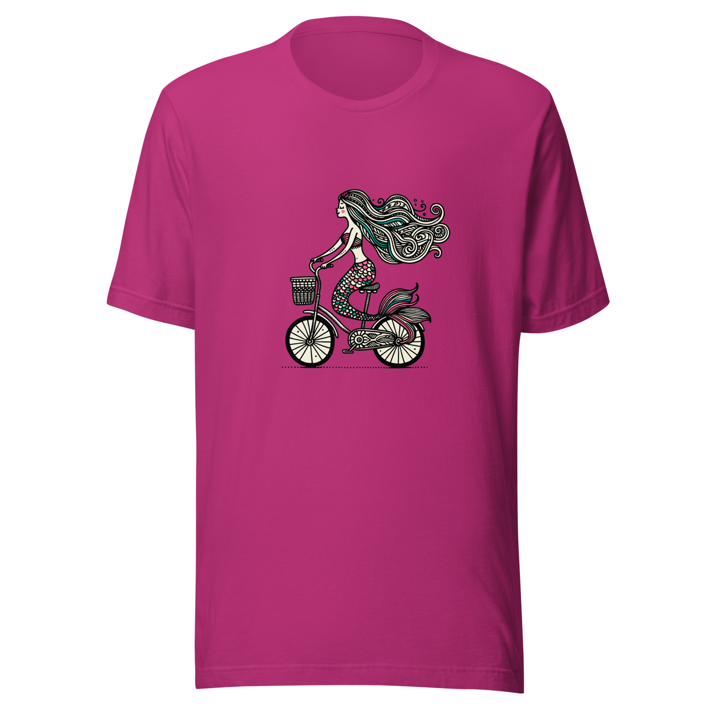 Unisex t-shirt "Mermaid on a bicycle"