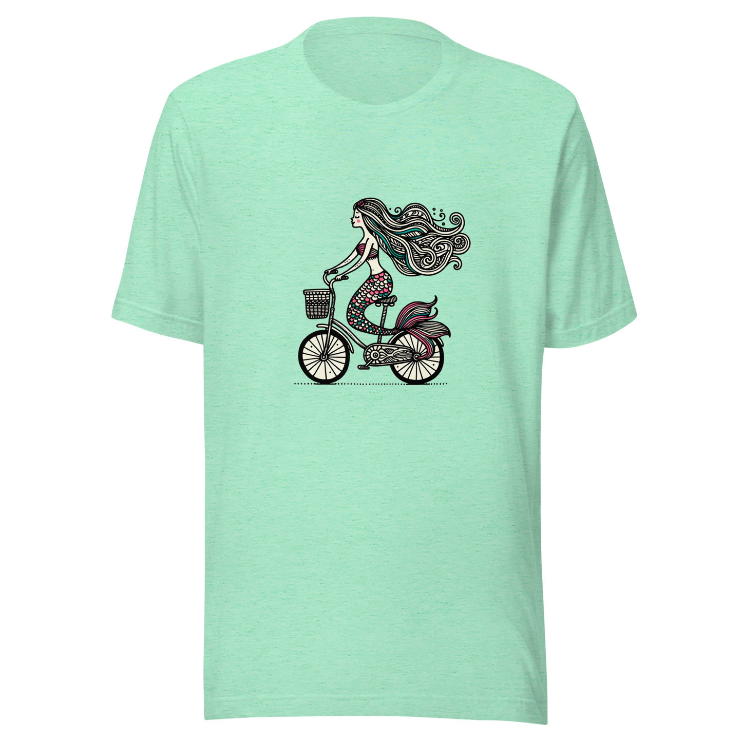 Unisex t-shirt "Mermaid on a bicycle"