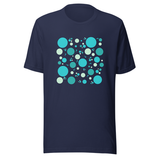 Unisex t-shirt with abstract design in the form of colorful circles