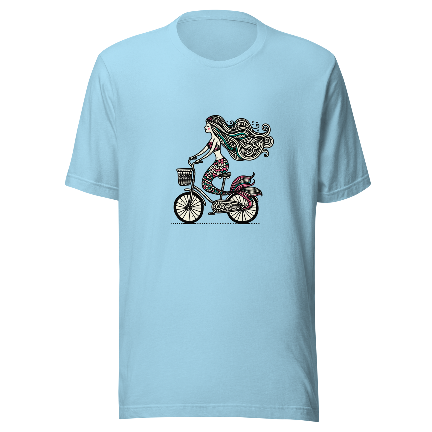 Unisex t-shirt "Mermaid on a bicycle"