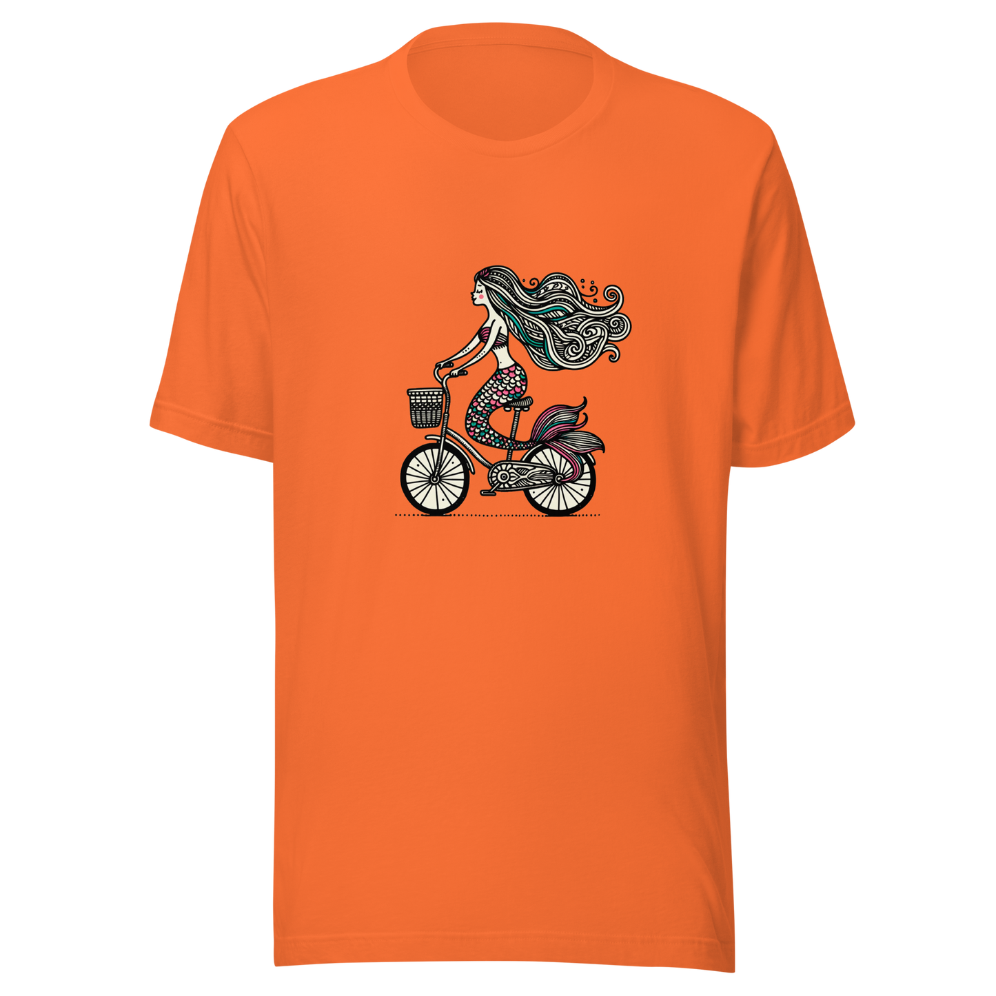 Unisex t-shirt "Mermaid on a bicycle"