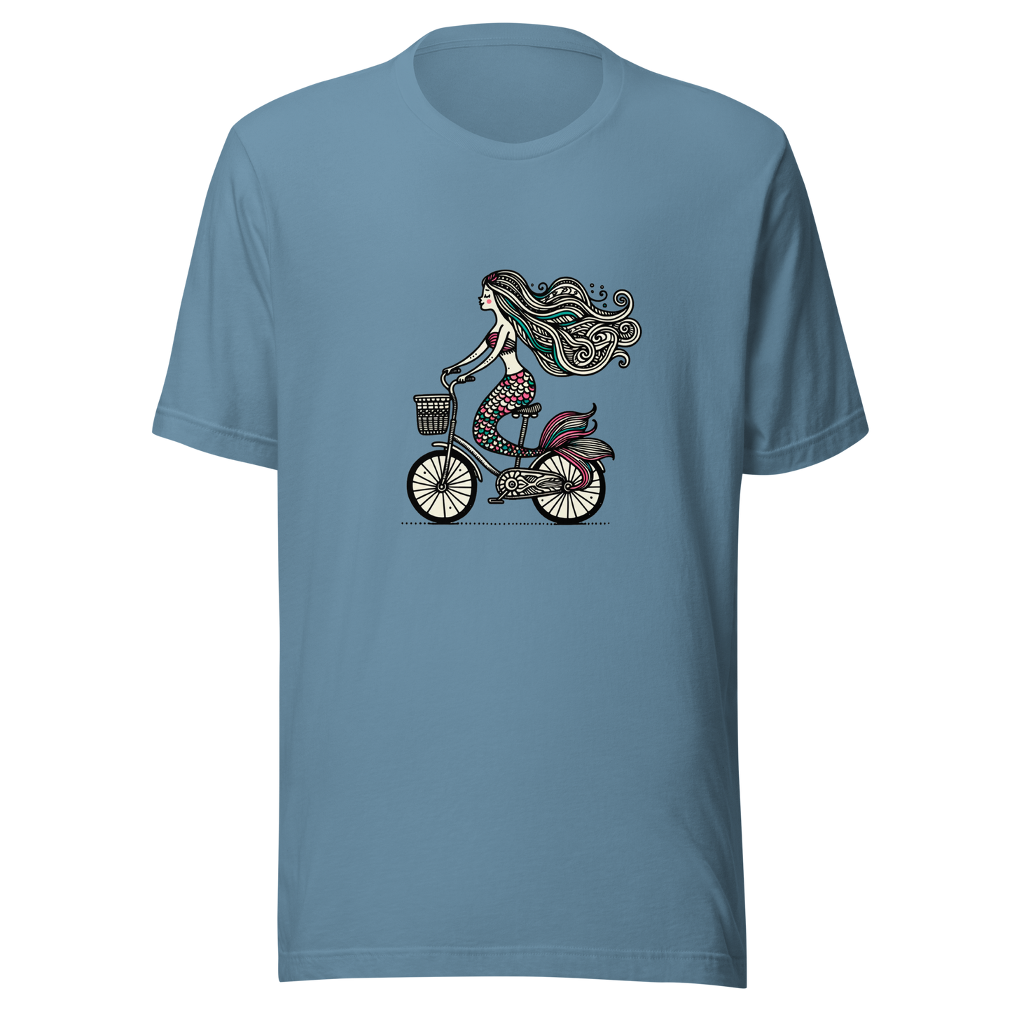 Unisex t-shirt "Mermaid on a bicycle"