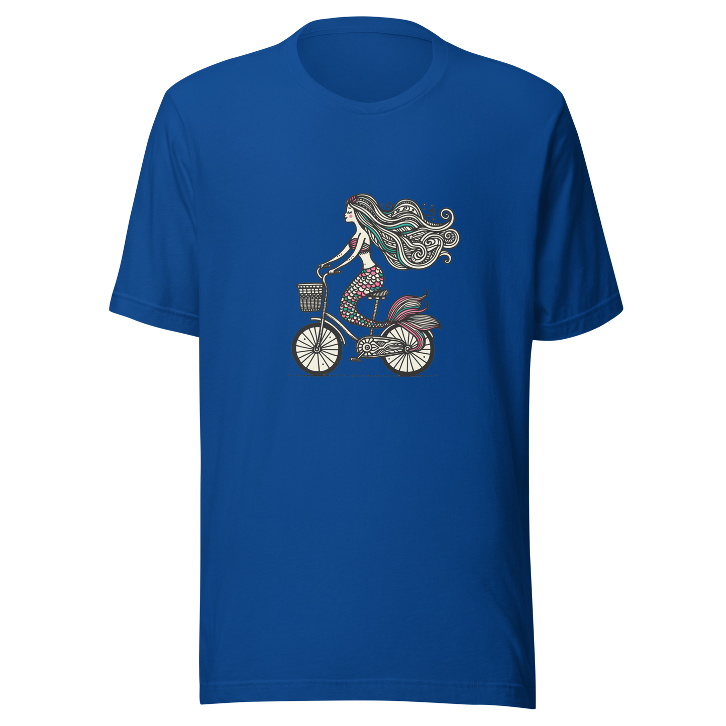 Unisex t-shirt "Mermaid on a bicycle"