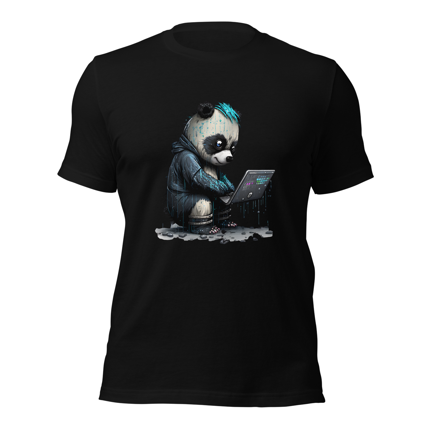 Unisex t-shirt with panda-programmer, software engineer