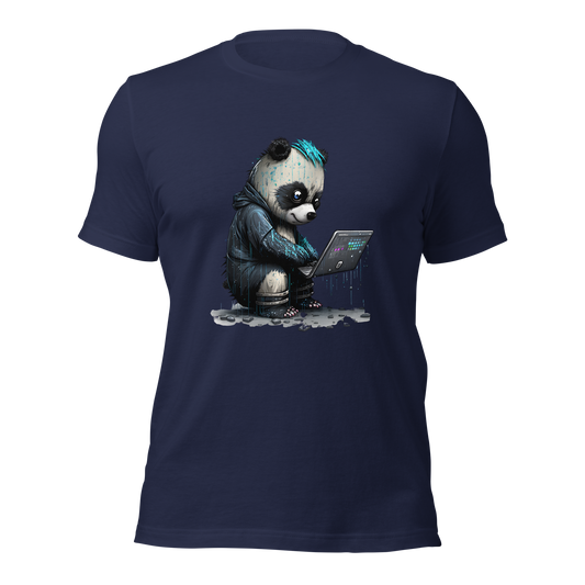 Unisex t-shirt with panda-programmer, software engineer