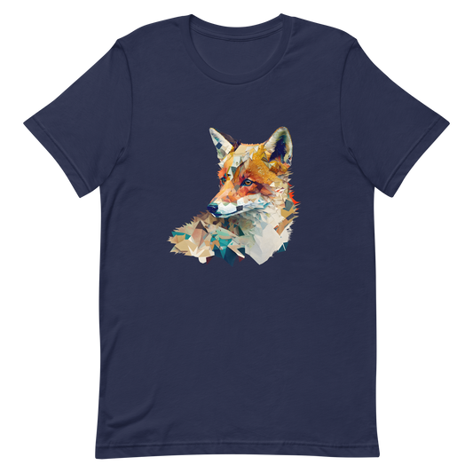 Unisex t-shirt with fox in patchwork style