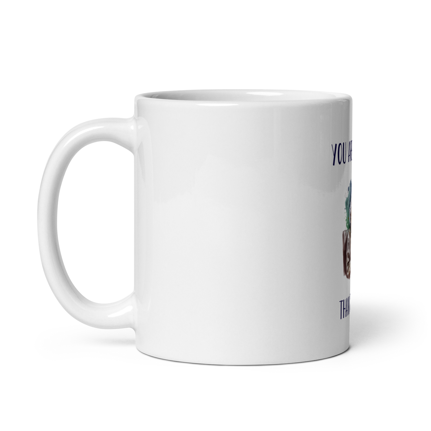 White glossy mug with Einstein-programmer, software engineer for gift with inscription