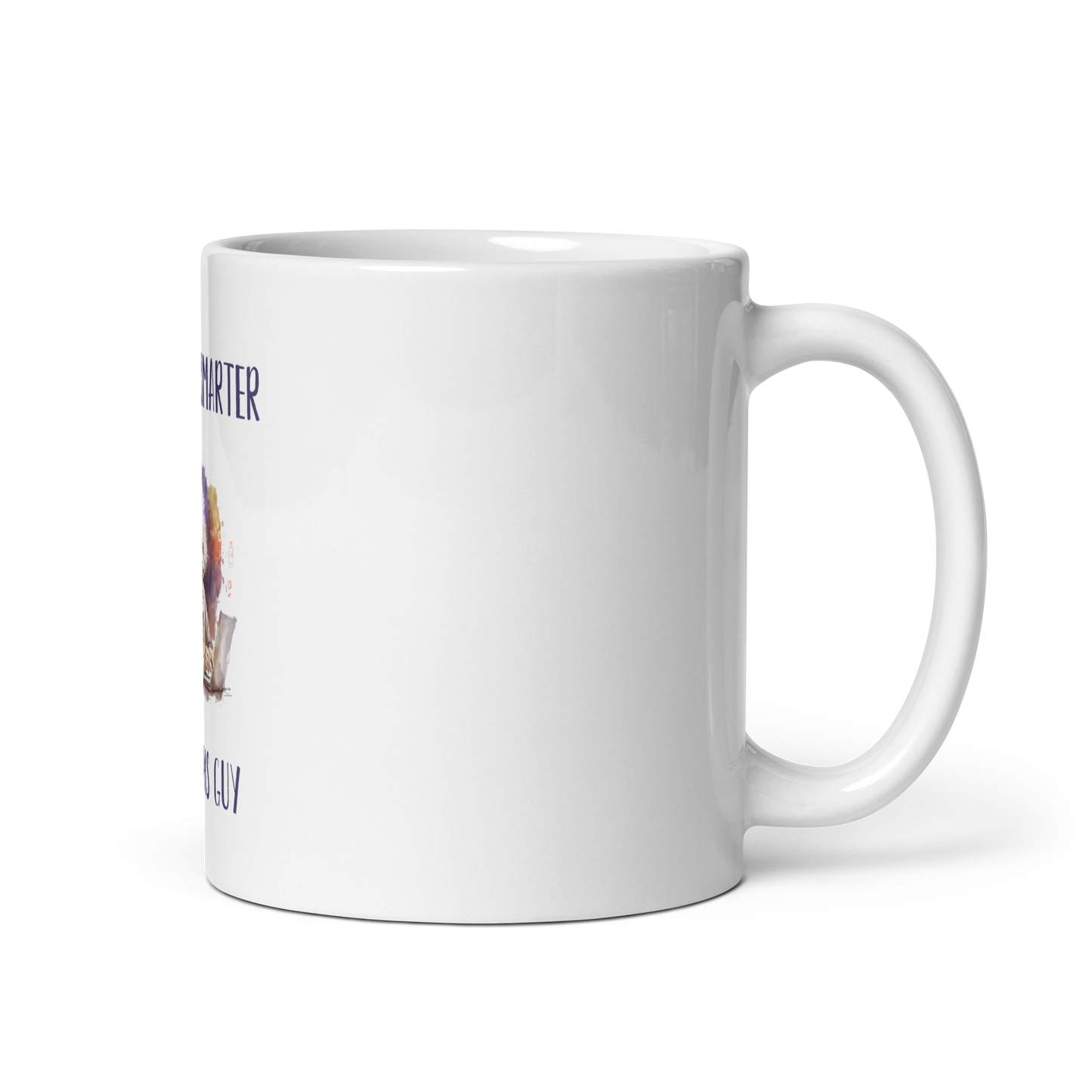 White glossy mug with Einstein-programmer, software engineer for gift with inscription