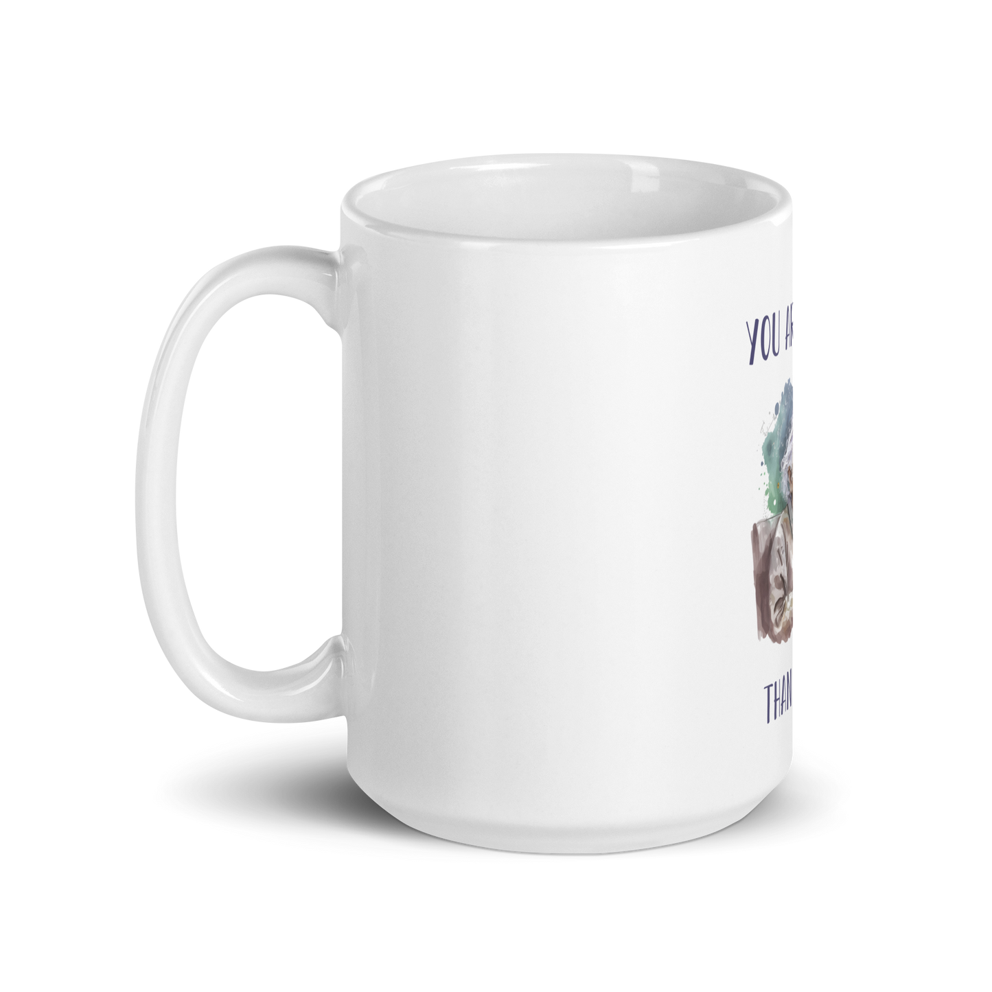 White glossy mug with Einstein-programmer, software engineer for gift with inscription