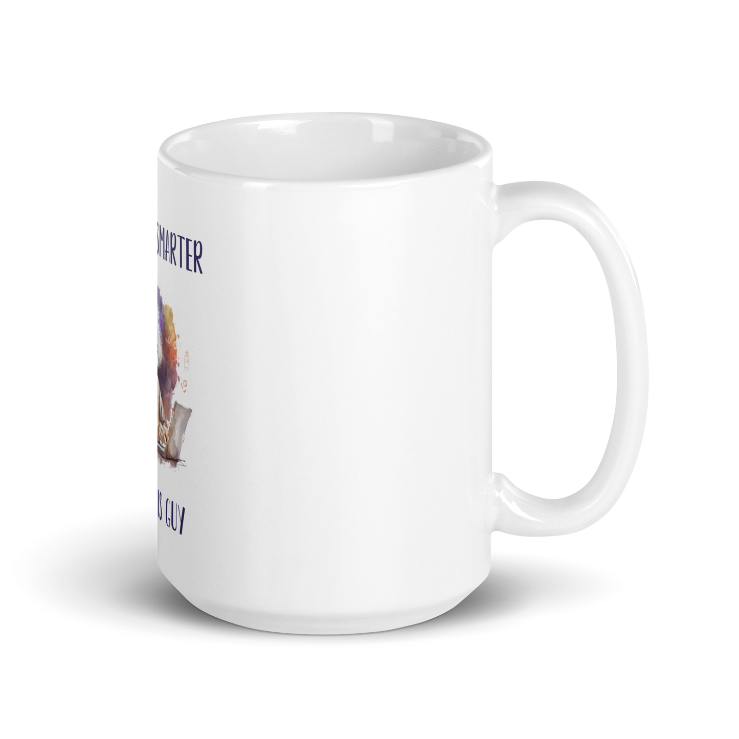 White glossy mug with Einstein-programmer, software engineer for gift with inscription